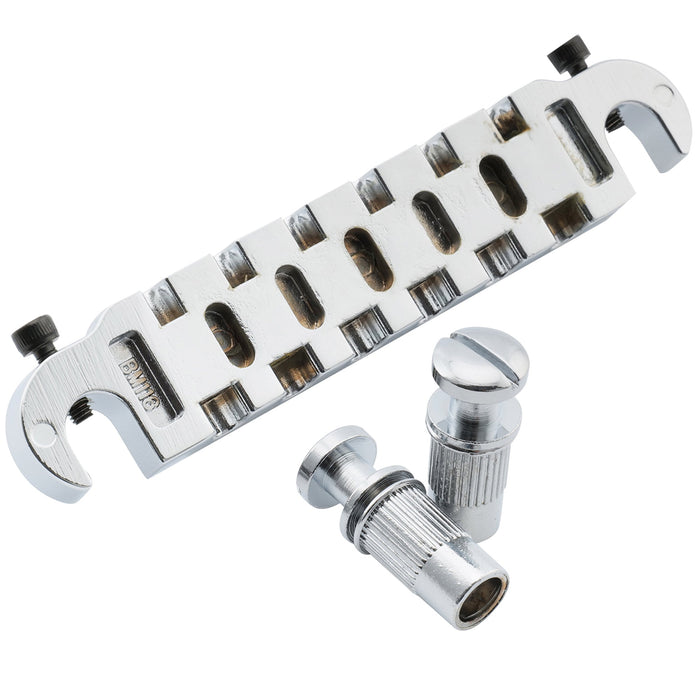 musiclily pro 52 5mm pre set intonation wraparound bridge tailpiece for epiphone lp junior style guitar mx2620p, gold