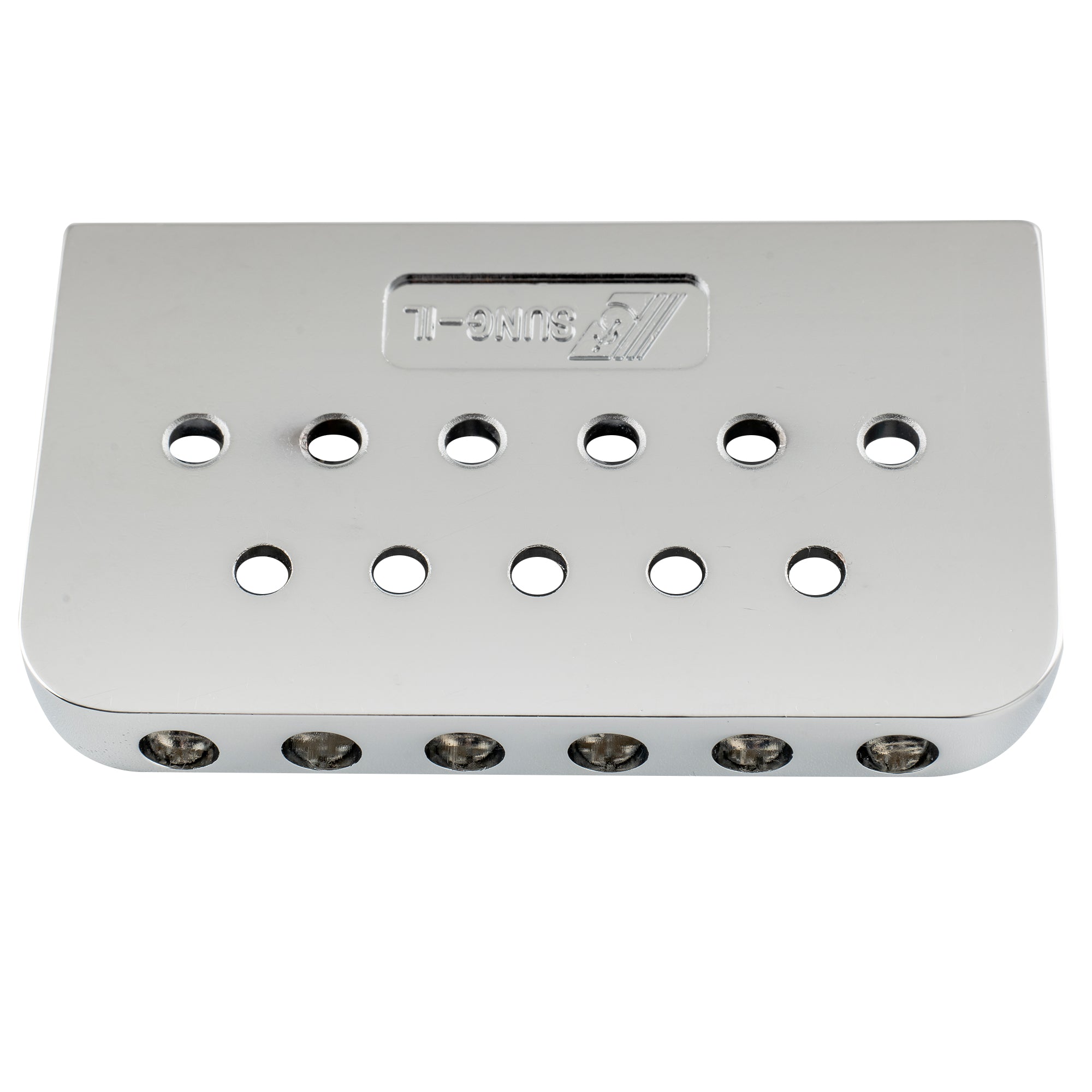 musiclily pro 52 5mm2 1 16 inch string spacing modern style saddle hardtail fixed bridge non tremolo bridge for strat tele style electric guitar mx2625p, chrome