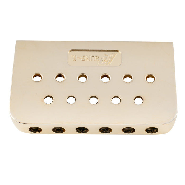 Musiclily Pro 10.5mmピッチ モダンなサドル ハードテイル フィックスド ノントレモロブリッジ Strat/Teleエレキギター用 ブラック