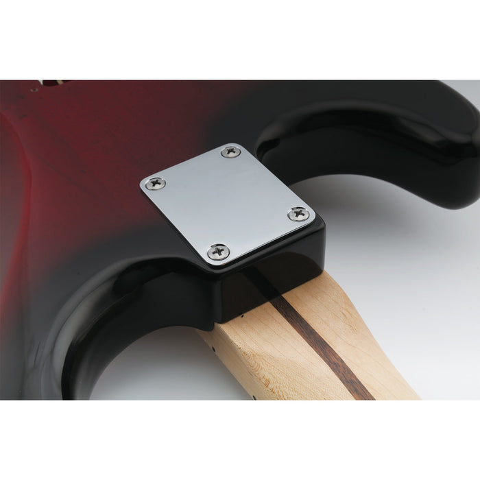 ミュージックリリー プロ ハイデューティ スチール レクタンギュラーネックプレート 4ホールネックジョイントボード ギター ベース用 