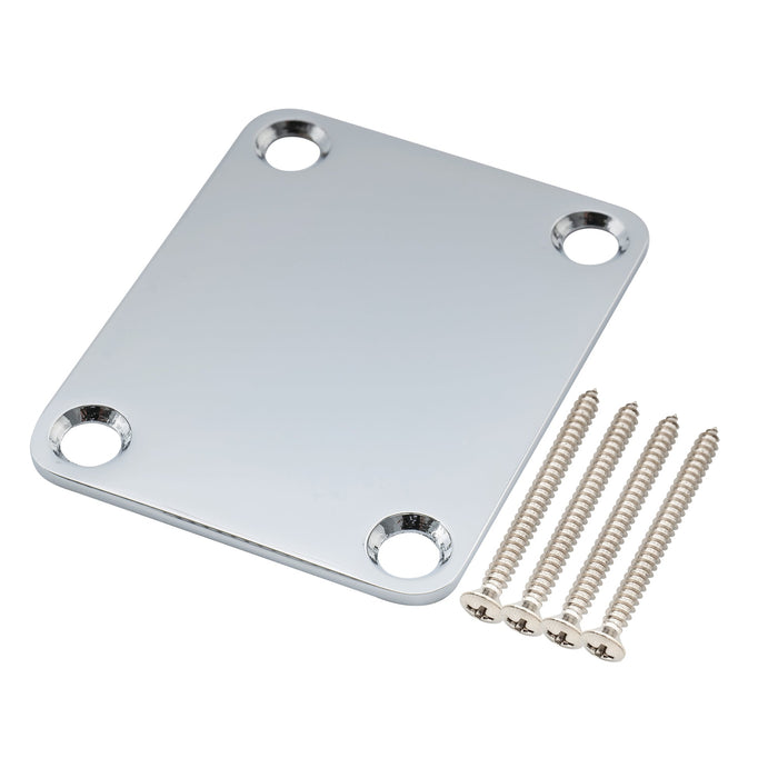 ミュージックリリー プロ ハイデューティ スチール レクタンギュラーネックプレート 4ホールネックジョイントボード ギター ベース用 