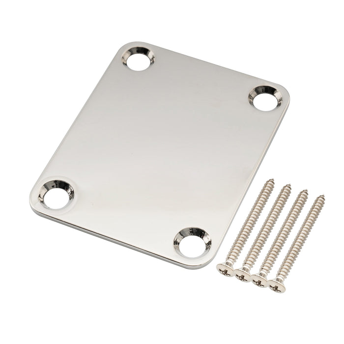 ミュージックリリー プロ ハイデューティ スチール レクタンギュラーネックプレート 4ホールネックジョイントボード ギター ベース用 