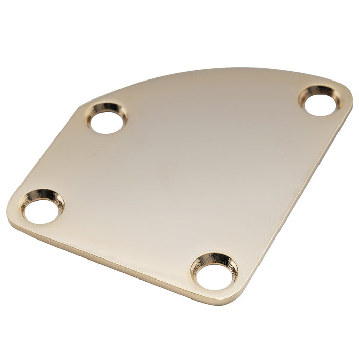 ミュージックリリー プロ ヘビーデューティ スチール カーブドカットアウェイ セミラウンドネック プレート 4ホールネックジョイントボード ギター・ベース用