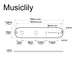 Dimensions of musiclily pro 32mm steel control plate with narrow pots hole spacing for tele style electric guitar mx2634p