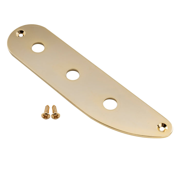 musiclily pro steel 3 hole bass control plate for vintage pb tele bass style electric bass mx2639p, gold