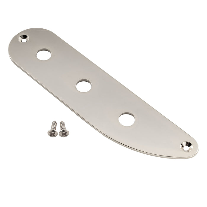 musiclily pro steel 3 hole bass control plate for vintage pb tele bass style electric bass mx2639p, nickel