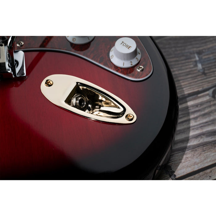 Plaque jack Musiclily Pro en acier, forme bateau, trou de 10 mm, pour guitare électrique de style Stratocaster