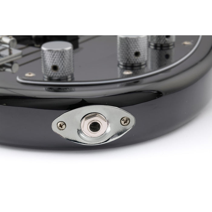 ミュージックリリー プロ スチール カーブド リセスド オーバル フットボールシェイプ ギタージャックプレート 用エレキギター ベース 