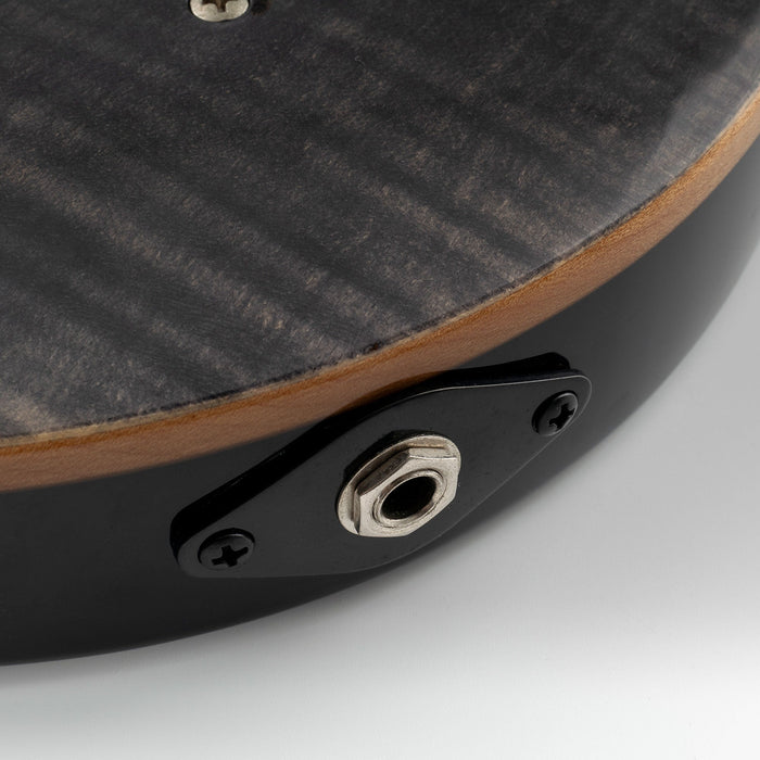 ミュージックリリー プロ スチール カーブド ダイヤモンド ジャックソケットプレート 9.6mm ホール 電気ギターベース用 