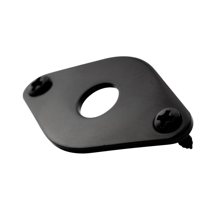 ミュージックリリー プロ スチール カーブド ダイヤモンド ジャックソケットプレート 9.6mm ホール 電気ギターベース用 