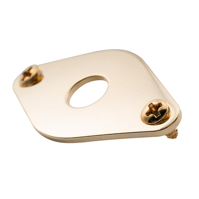 ミュージックリリー プロ スチール カーブド ダイヤモンド ジャックソケットプレート 9.6mm ホール 電気ギターベース用 