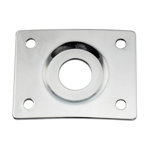 musiclily pro steel curved recessed rectangle jack socket plate 10mm hole for electric guitar bass mx2644p, chrome