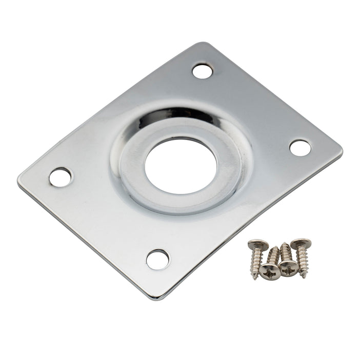 Musiclily Pro スチール曲線埋め込み長方形ジャックソケットプレート 10mm ホール エレクトリックギターベース用 