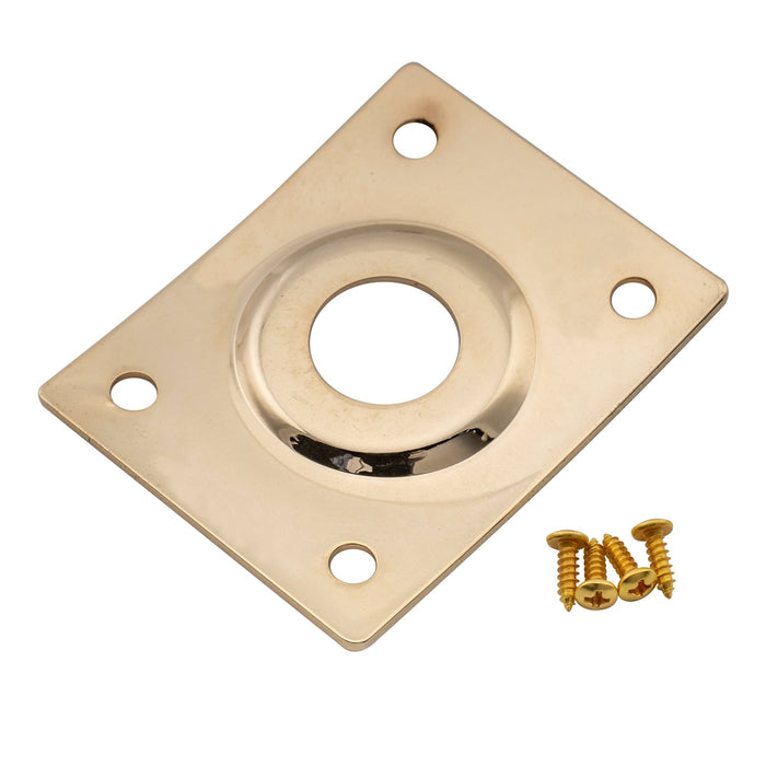 Musiclily Pro スチール曲線埋め込み長方形ジャックソケットプレート 10mm ホール エレクトリックギターベース用 