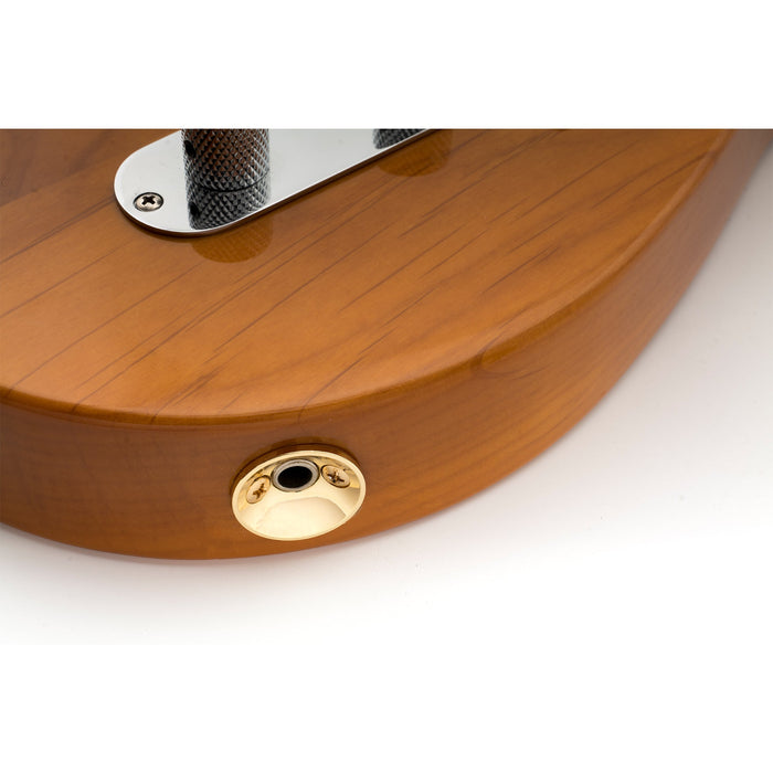 Musiclily Pro Metric M9 スチール モダンスタイル ジャックプレート トランスペアレント ブラック 電気ギター用 