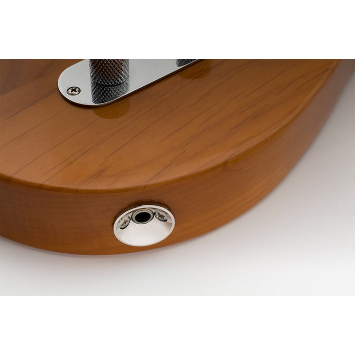 Musiclily Pro Metric M9 スチール モダンスタイル ジャックプレート トランスペアレント ブラック 電気ギター用 