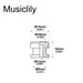 Dimensions of musiclily pro 14mm steel d type strap button end pins for acoustic electric guitar mx2701 2p