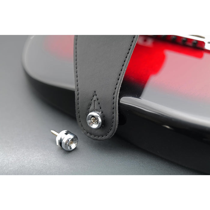 Musiclily Pro 14mm スチール D型ストラップボタンエンドピン アコースティックエレキギター用 2個セット 