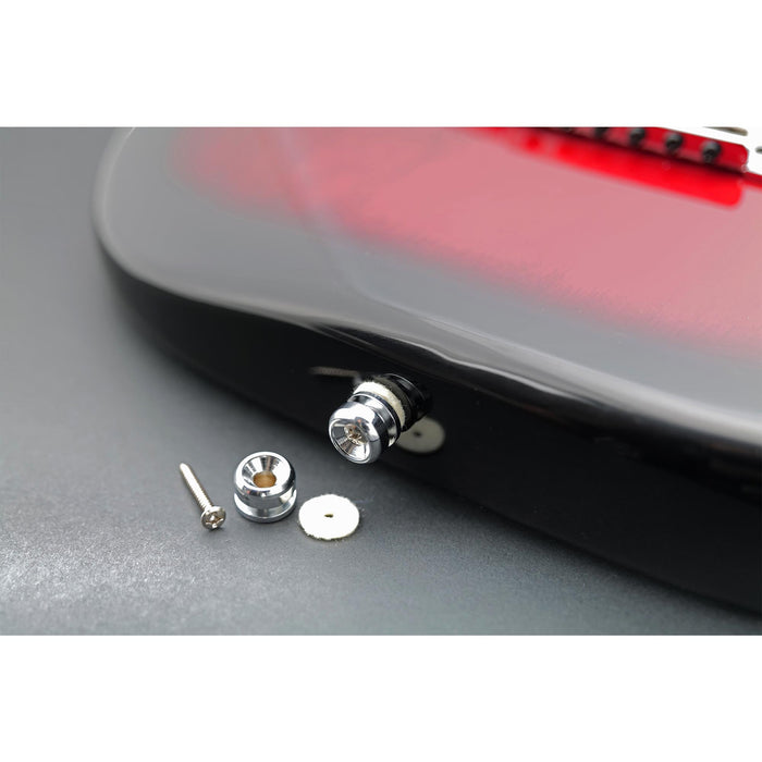 Musiclily Pro 14mm スチール D型ストラップボタンエンドピン アコースティックエレキギター用 2個セット 