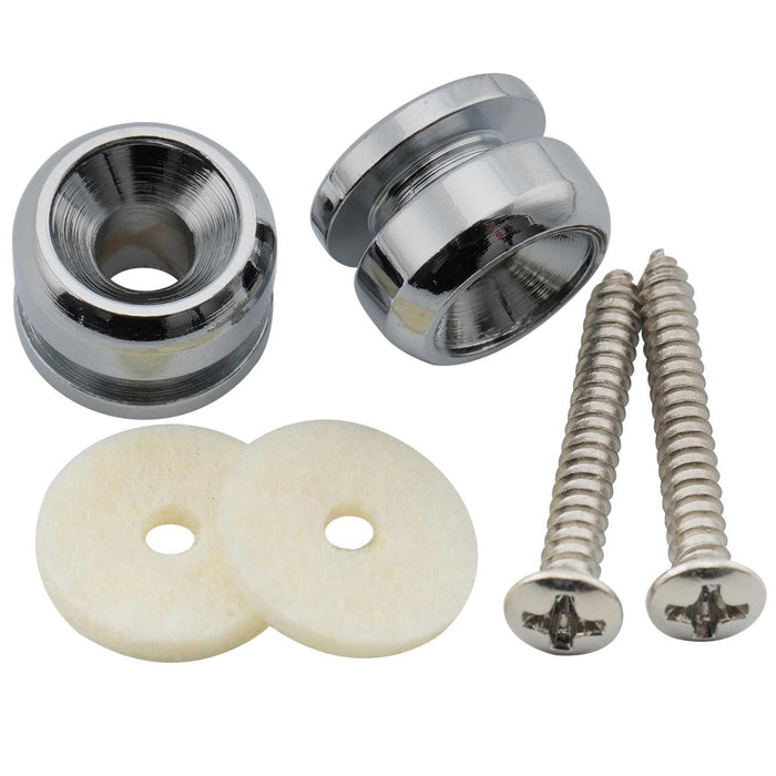 Musiclily Pro 14mm スチール D型ストラップボタンエンドピン アコースティックエレキギター用 2個セット 