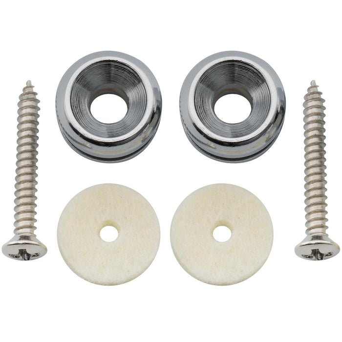 Musiclily Pro 14mm スチール D型ストラップボタンエンドピン アコースティックエレキギター用 2個セット 