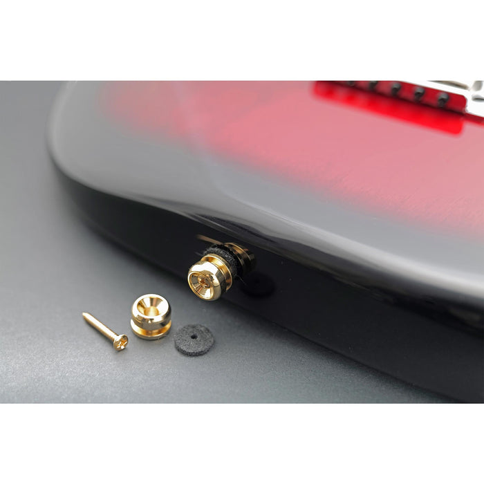 Musiclily Pro 14mm スチール D型ストラップボタンエンドピン アコースティックエレキギター用 2個セット 