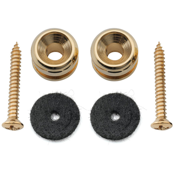 Musiclily Pro 14mm スチール D型ストラップボタンエンドピン アコースティックエレキギター用 2個セット 