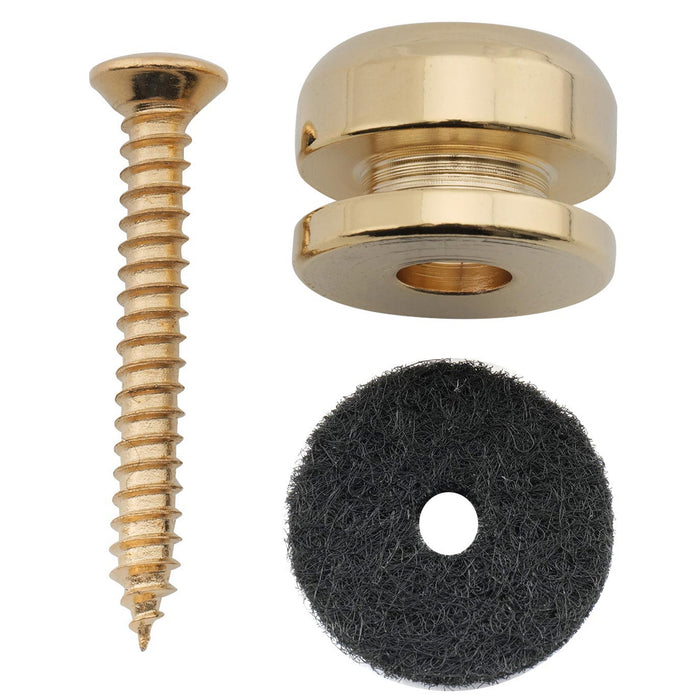 Musiclily Pro 14mm スチール D型ストラップボタンエンドピン アコースティックエレキギター用 2個セット 