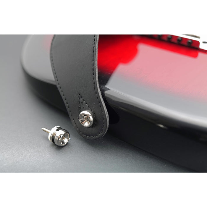 Musiclily Pro 14mm スチール D型ストラップボタンエンドピン アコースティックエレキギター用 2個セット 