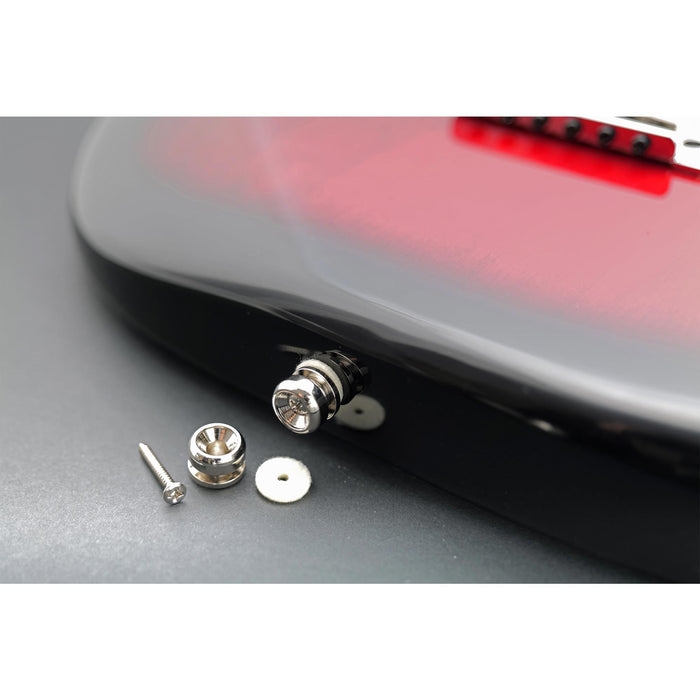 Musiclily Pro 14mm スチール D型ストラップボタンエンドピン アコースティックエレキギター用 2個セット 