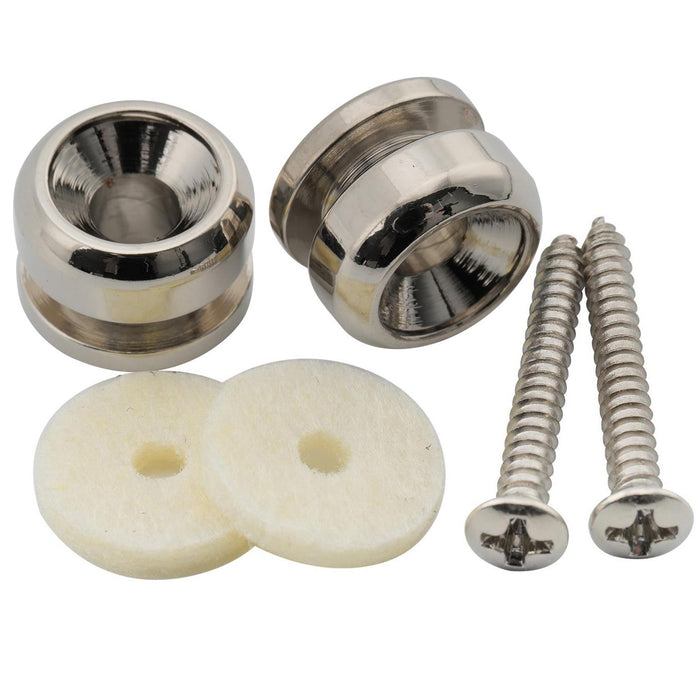 Musiclily Pro 14mm スチール D型ストラップボタンエンドピン アコースティックエレキギター用 2個セット 