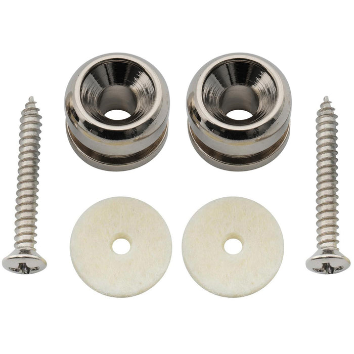 Musiclily Pro 14mm スチール D型ストラップボタンエンドピン アコースティックエレキギター用 2個セット 