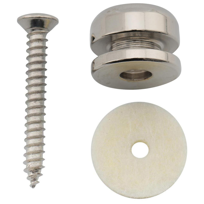 Musiclily Pro 14mm スチール D型ストラップボタンエンドピン アコースティックエレキギター用 2個セット 