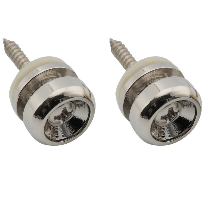 musiclily pro 14mm steel d type strap button end pins for acoustic electric guitar mx2701 2p, nickel