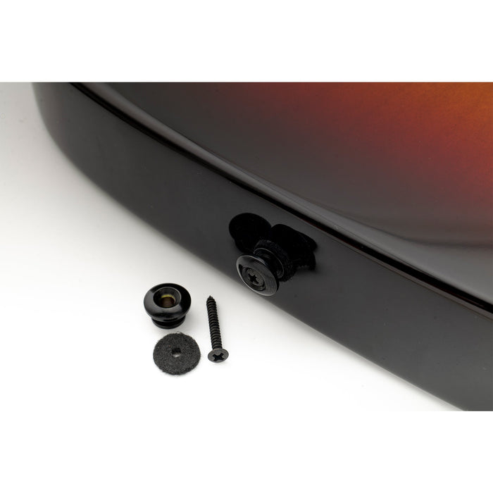 Musiclily Pro 14mm スチール G型ストラップボタンエンドピン アコースティックエレキギターベース用 2個セット 