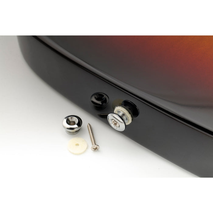 Musiclily Pro 14mm スチール G型ストラップボタンエンドピン アコースティックエレキギターベース用 2個セット 