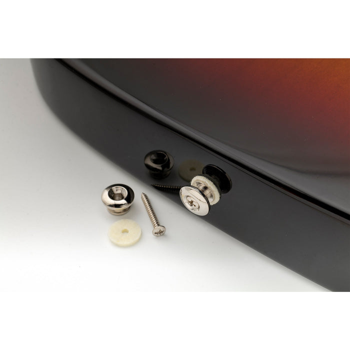 Musiclily Pro 14mm スチール G型ストラップボタンエンドピン アコースティックエレキギターベース用 2個セット 