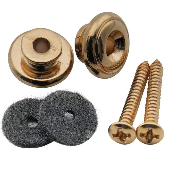 Musiclily Pro 17mm Puntali per Cinturino in Acciaio Tondo Grande per Chitarra Acustica Elettrica, Set di 2. 