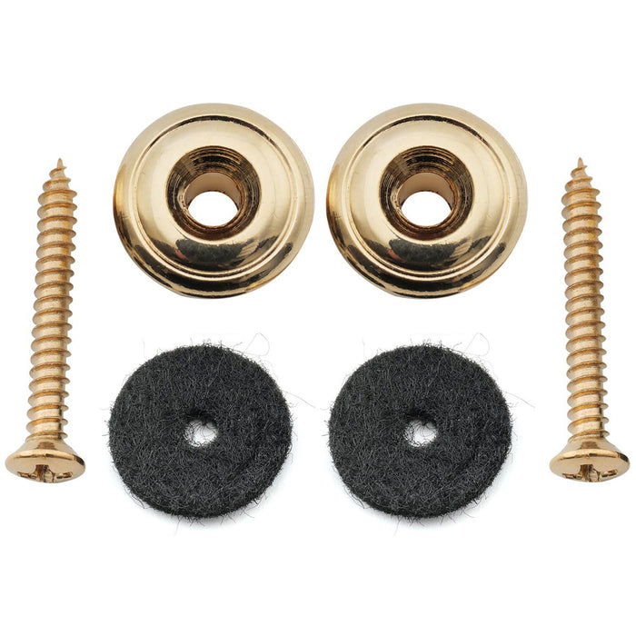 Musiclily Pro 17mm Puntali per Cinturino in Acciaio Tondo Grande per Chitarra Acustica Elettrica, Set di 2. 