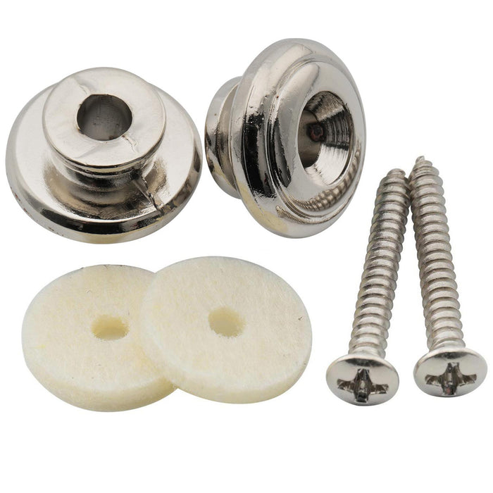 Musiclily Pro 17mm Puntali per Cinturino in Acciaio Tondo Grande per Chitarra Acustica Elettrica, Set di 2. 