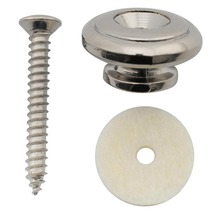 Musiclily Pro 17mm Puntali per Cinturino in Acciaio Tondo Grande per Chitarra Acustica Elettrica, Set di 2. 