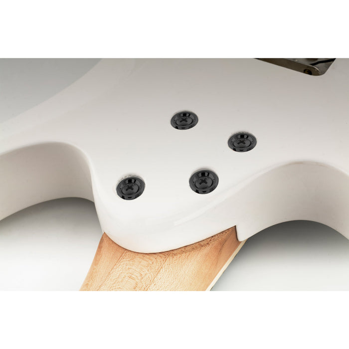 Musiclily Pro 14 mm Stahl-Gitarrenhals-Montagehülsen, Halsverbindungsbuchsen und -bolzen für E-Gitarre und Bass, 4er-Set