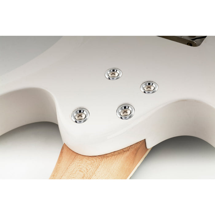 Musiclily Pro 14 mm Stahl-Gitarrenhals-Montagehülsen, Halsverbindungsbuchsen und -bolzen für E-Gitarre und Bass, 4er-Set