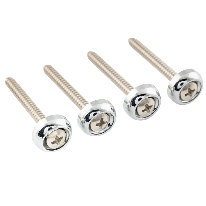 musiclily pro 14mm steel guitar neck mounting ferrules neck joint bushings and bolts for electric guitar bass mx2706 4p, chrome