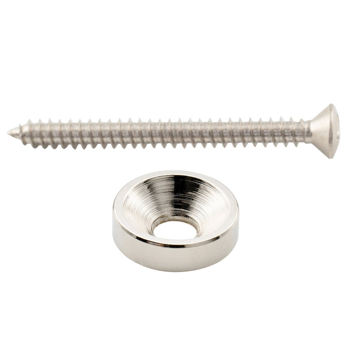 Musiclily Pro 15 mm Tornavite per manico di chitarra in acciaio, guarnizioni e bulloni per chitarra elettrica e basso, set di 4