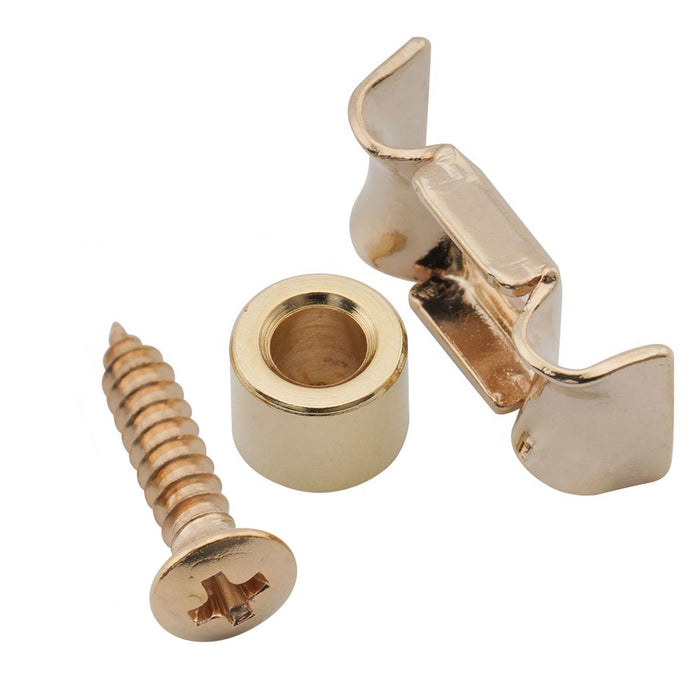 ミュージックリリー プロ 16mm ヴィンテージ バタフライ スタイル スチール弦保持ガイドツリー ベースギター用 