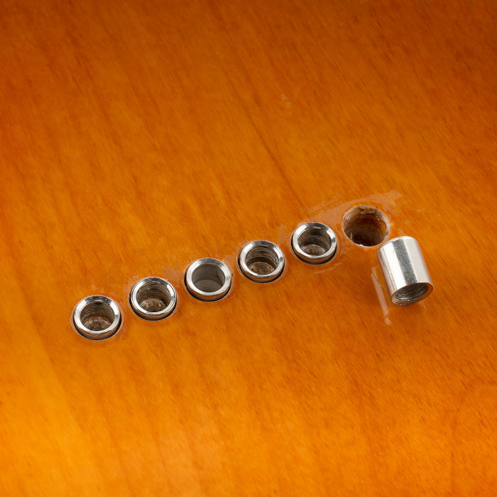 Musiclily Pro 8mm Steel Flush Style Through Body String Mounting Ferrules for Tele Style Electric Guitar