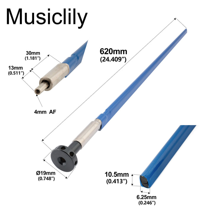 Musiclily Pro Dual Action Screwed Spoke Wheel Bass Truss Rod, 620mm