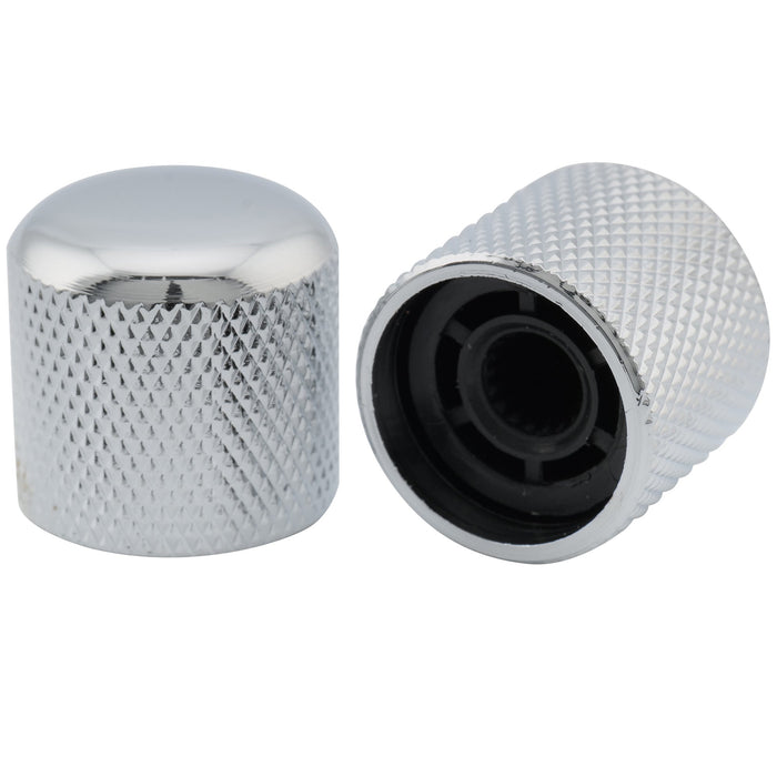 Perilla de control a presión Musiclily Pro Coarse de 18 estrías de acero de 19 mm para guitarra y bajo importados (juego de 2)