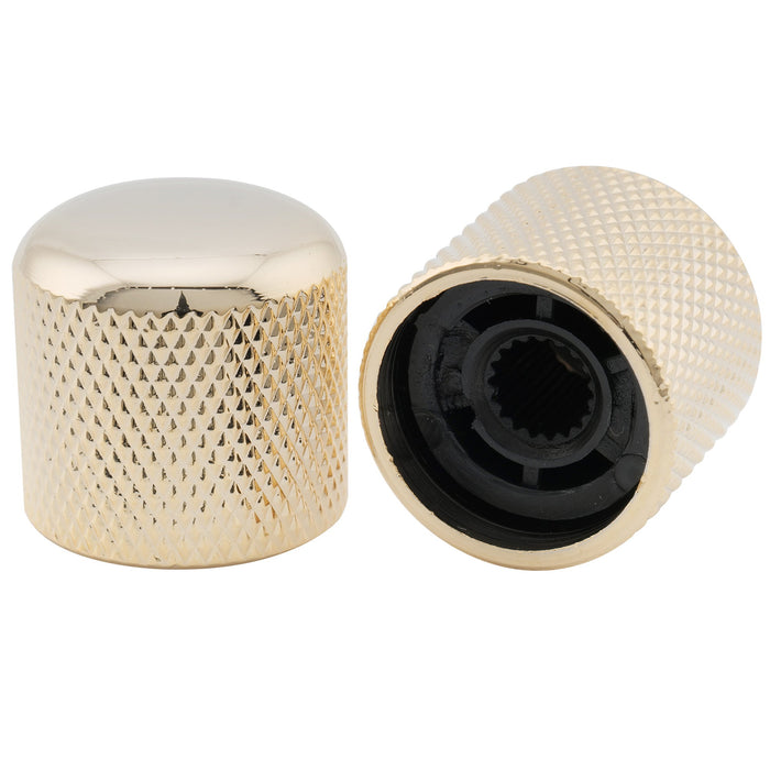 Perilla de control a presión Musiclily Pro Coarse de 18 estrías de acero de 19 mm para guitarra y bajo importados (juego de 2)